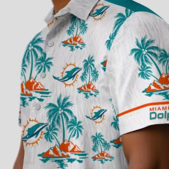 NFL Fans Miami Dolphins Beach Hawaiian Shirt, Aqua Palm Island Print