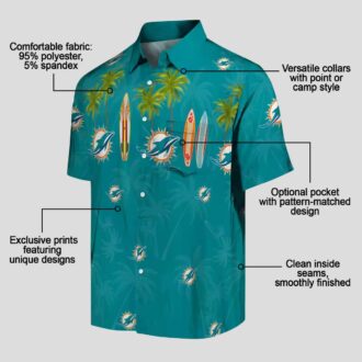 NFL Fans Miami Dolphins Tropical Hawaiian Shirt – Surfboard & Palm Print