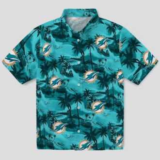 NFL Miami Dolphins Floral Hawaiian Shirt, Coastal Palm Summer Outfit