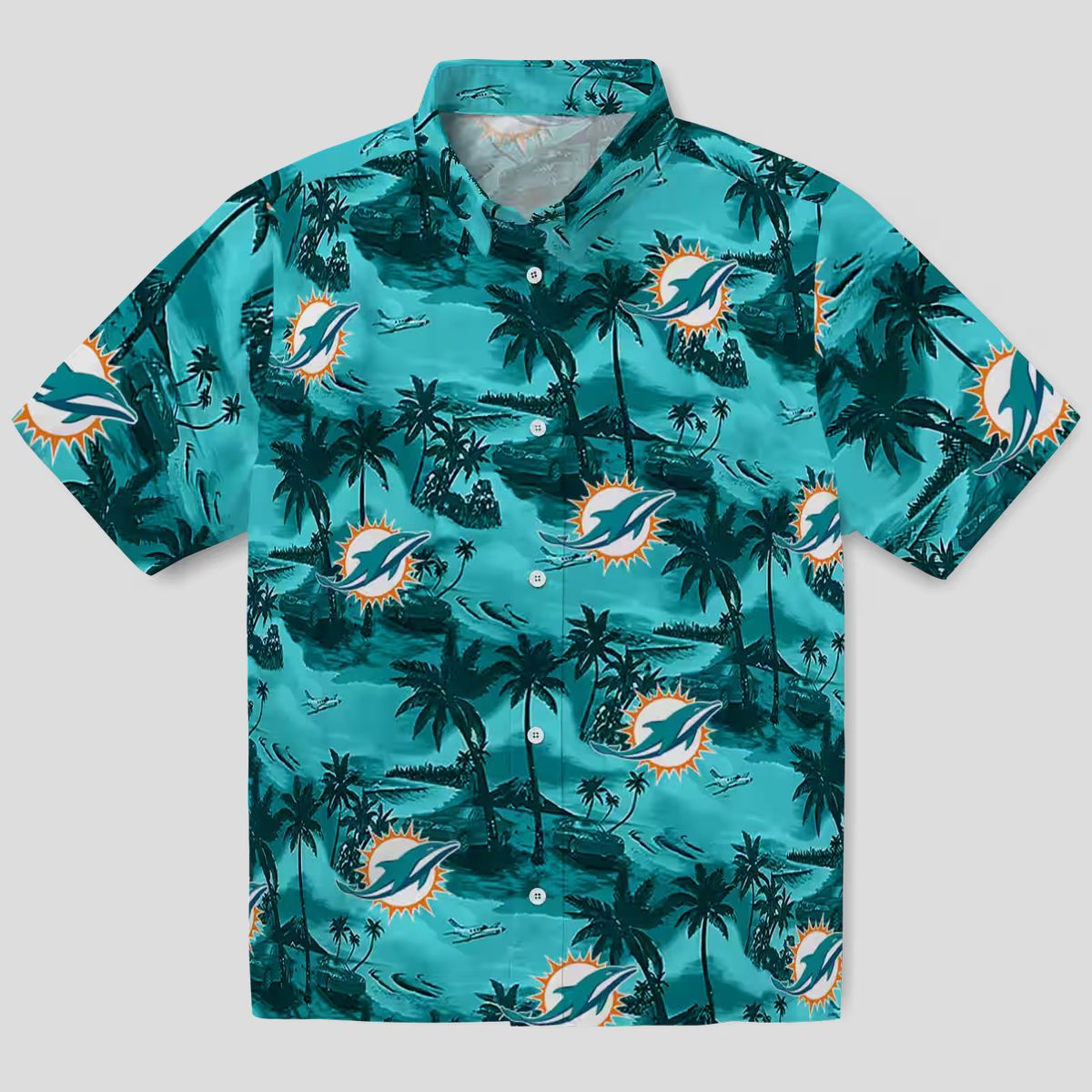 NFL Miami Dolphins Floral Hawaiian Shirt, Coastal Palm Summer Outfit