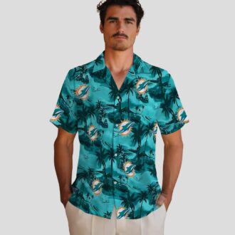 NFL Miami Dolphins Floral Hawaiian Shirt, Coastal Palm Summer Outfit