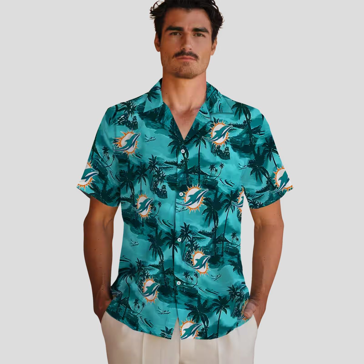 NFL Miami Dolphins Floral Hawaiian Shirt, Coastal Palm Summer Outfit