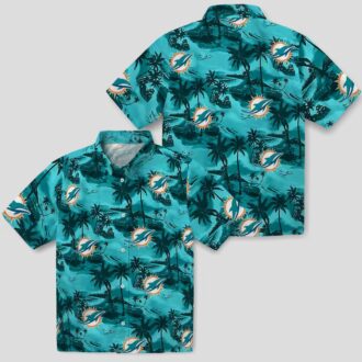 NFL Miami Dolphins Floral Hawaiian Shirt, Coastal Palm Summer Outfit
