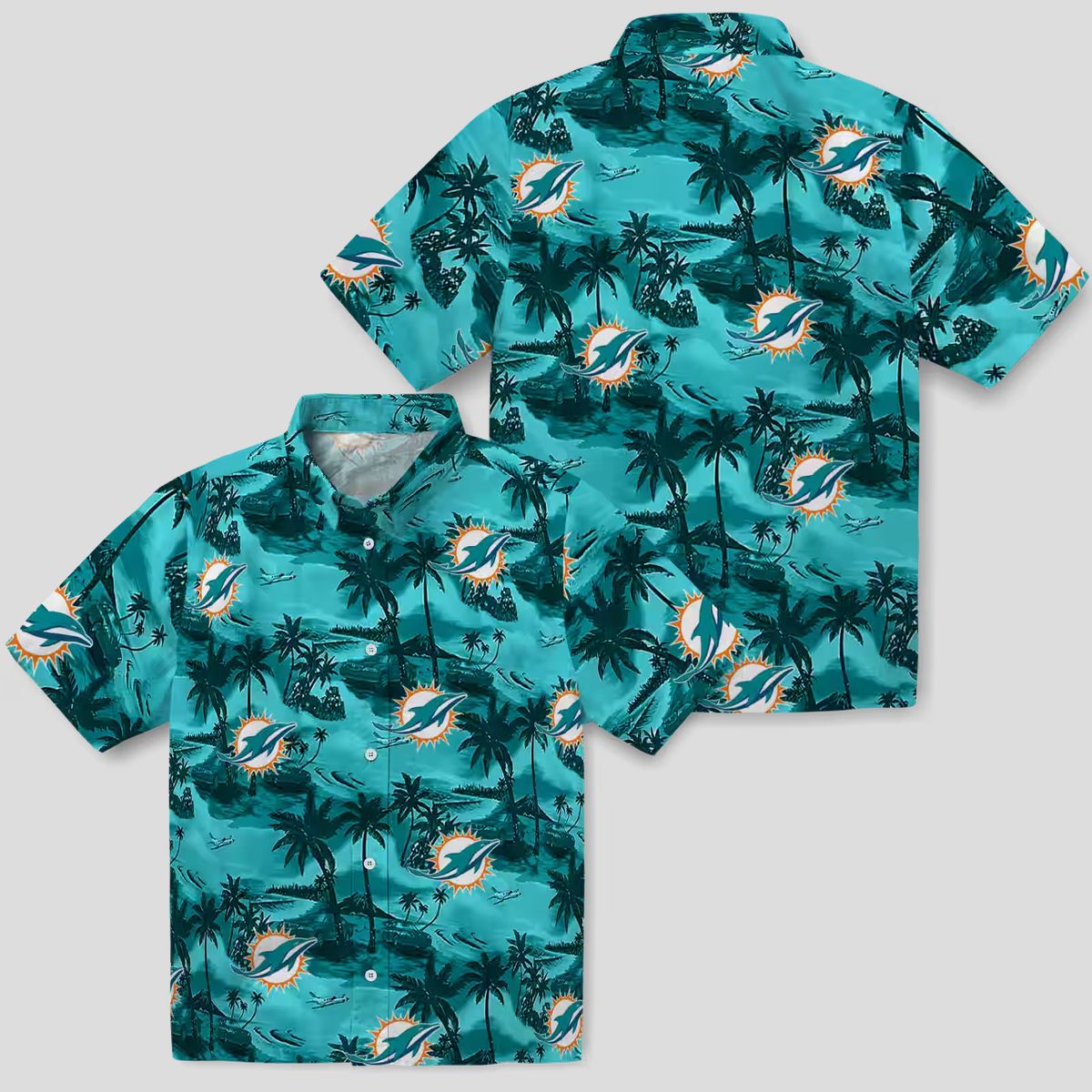NFL Miami Dolphins Floral Hawaiian Shirt, Coastal Palm Summer Outfit