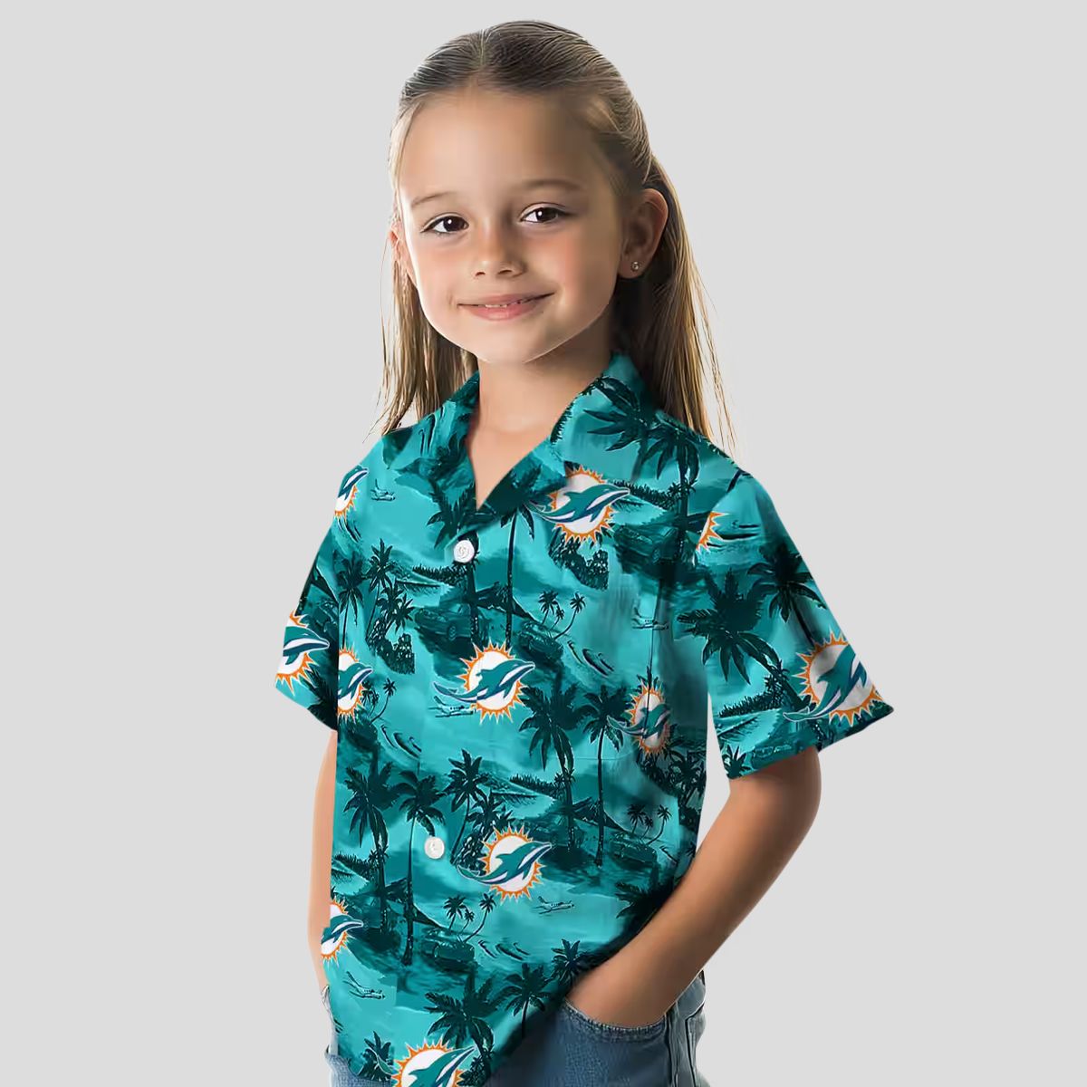 NFL Miami Dolphins Floral Hawaiian Shirt, Coastal Palm Summer Outfit