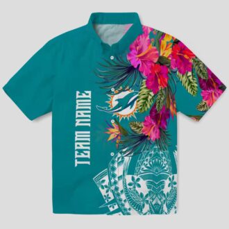NFL Miami Dolphins Polynesian Hawaiian Shirt – Vibrant Floral Summer Style