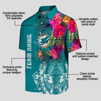 NFL Miami Dolphins Polynesian Hawaiian Shirt – Vibrant Floral Summer Style