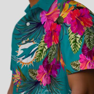 NFL Miami Dolphins Polynesian Hawaiian Shirt – Vibrant Floral Summer Style