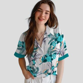 Tropical Miami Dolphins Hawaiian Shirt – Patriotic Hibiscus Aloha Style