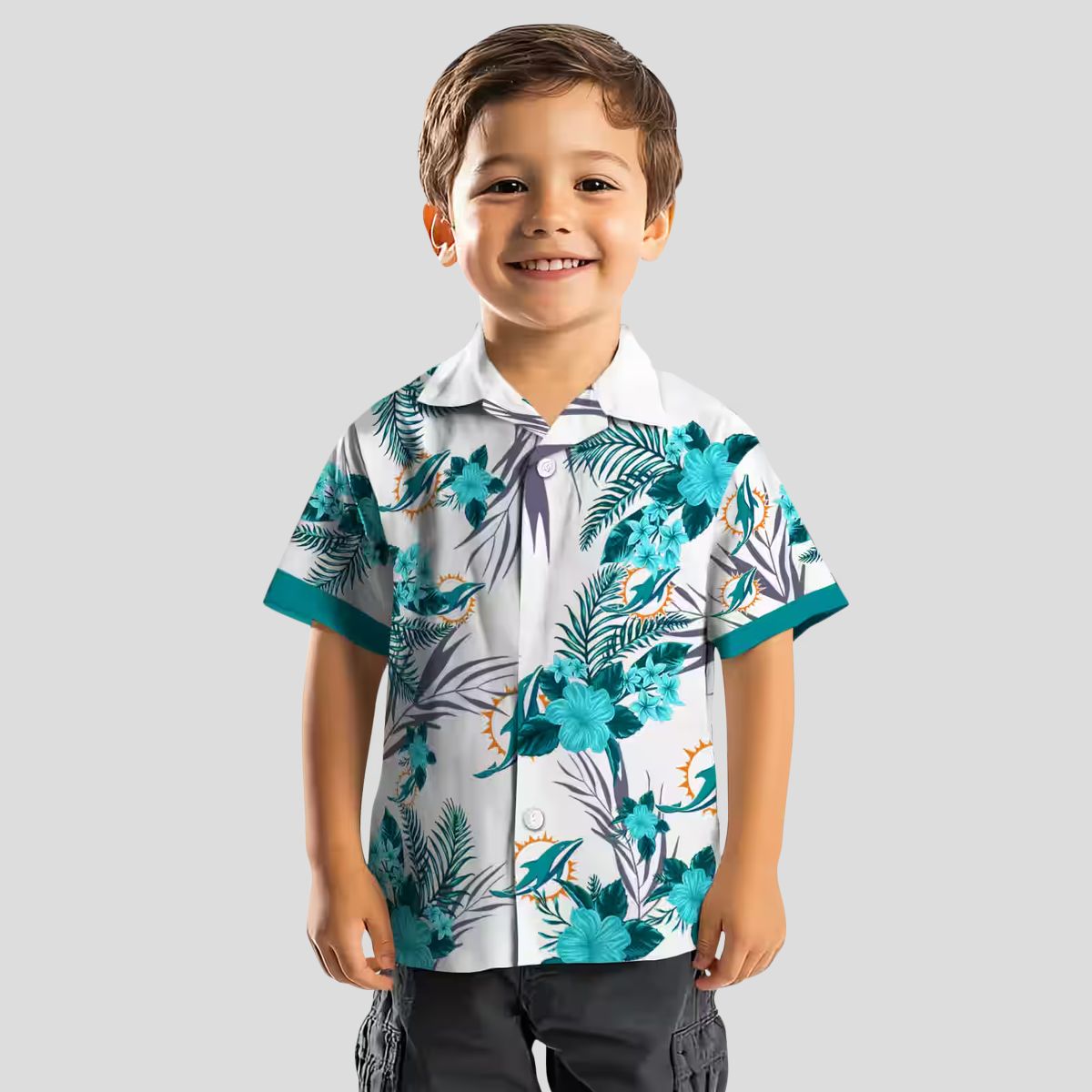 Tropical Miami Dolphins Hawaiian Shirt – Patriotic Hibiscus Aloha Style