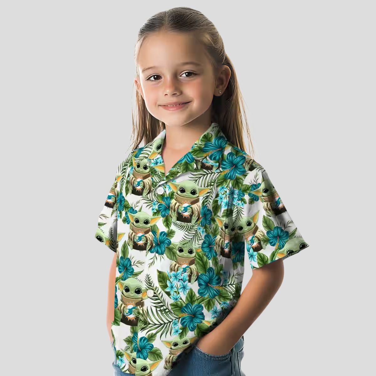Tropical Miami Dolphins Yoda Green Hawaiian Shirt, Summer Beach Fan Outfit
