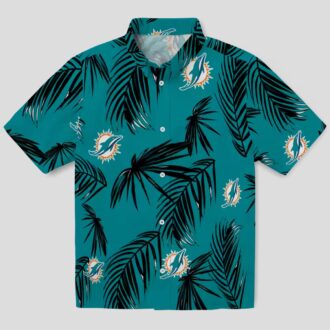 Women's Miami Dolphins Aloha Hawaiian Shirt, Palm Leaf Summer Style