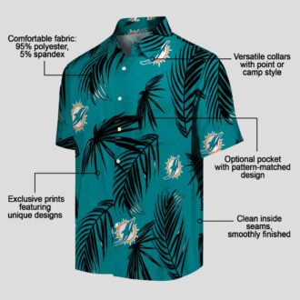 Women's Miami Dolphins Aloha Hawaiian Shirt, Palm Leaf Summer Style