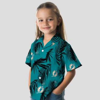 Women's Miami Dolphins Aloha Hawaiian Shirt, Palm Leaf Summer Style