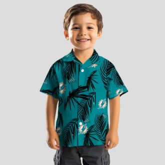 Women's Miami Dolphins Aloha Hawaiian Shirt, Palm Leaf Summer Style