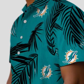 Women's Miami Dolphins Aloha Hawaiian Shirt, Palm Leaf Summer Style