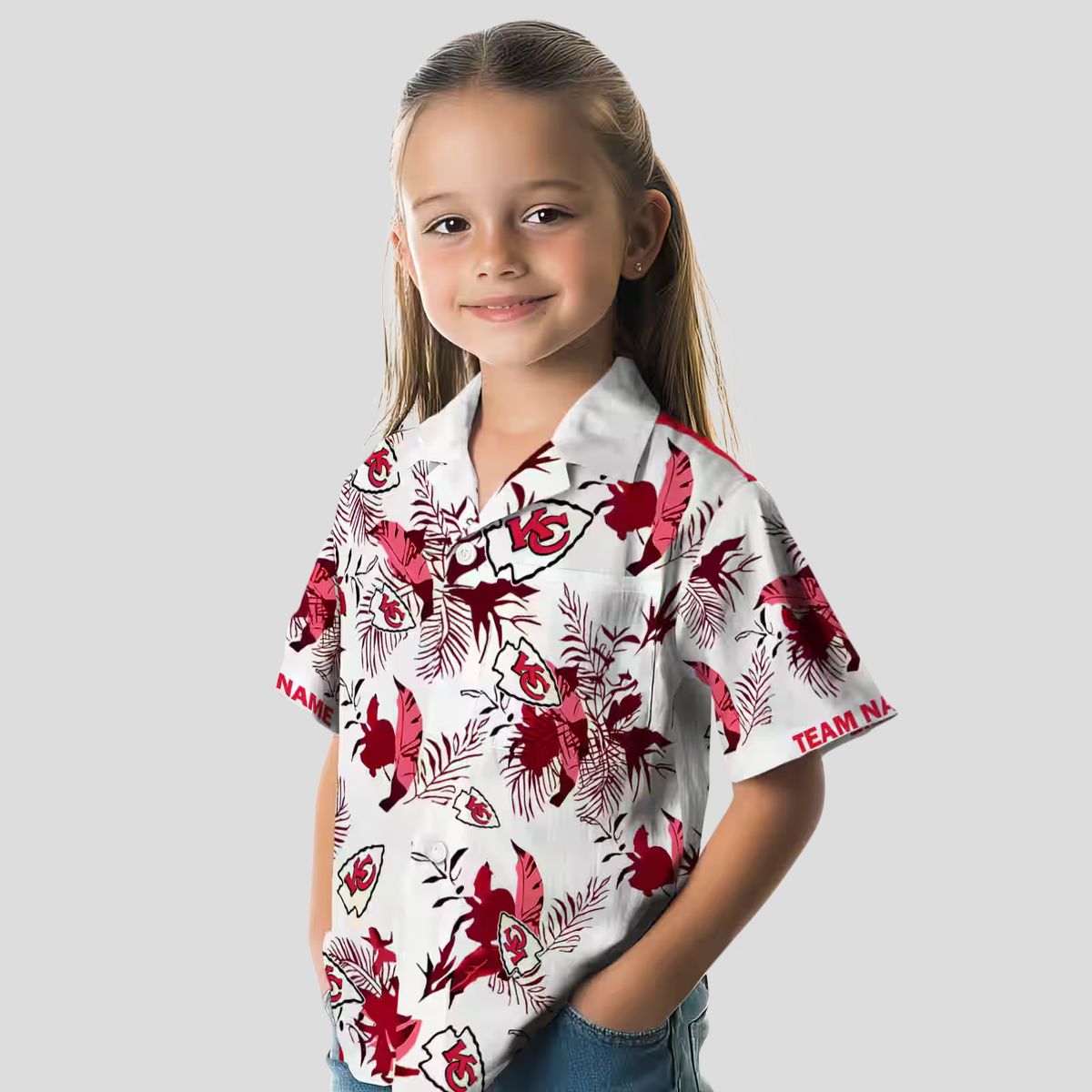 Best Kansas City Chiefs Hawaiian Shirt, Custom Botanical Red White Aloha Button Up