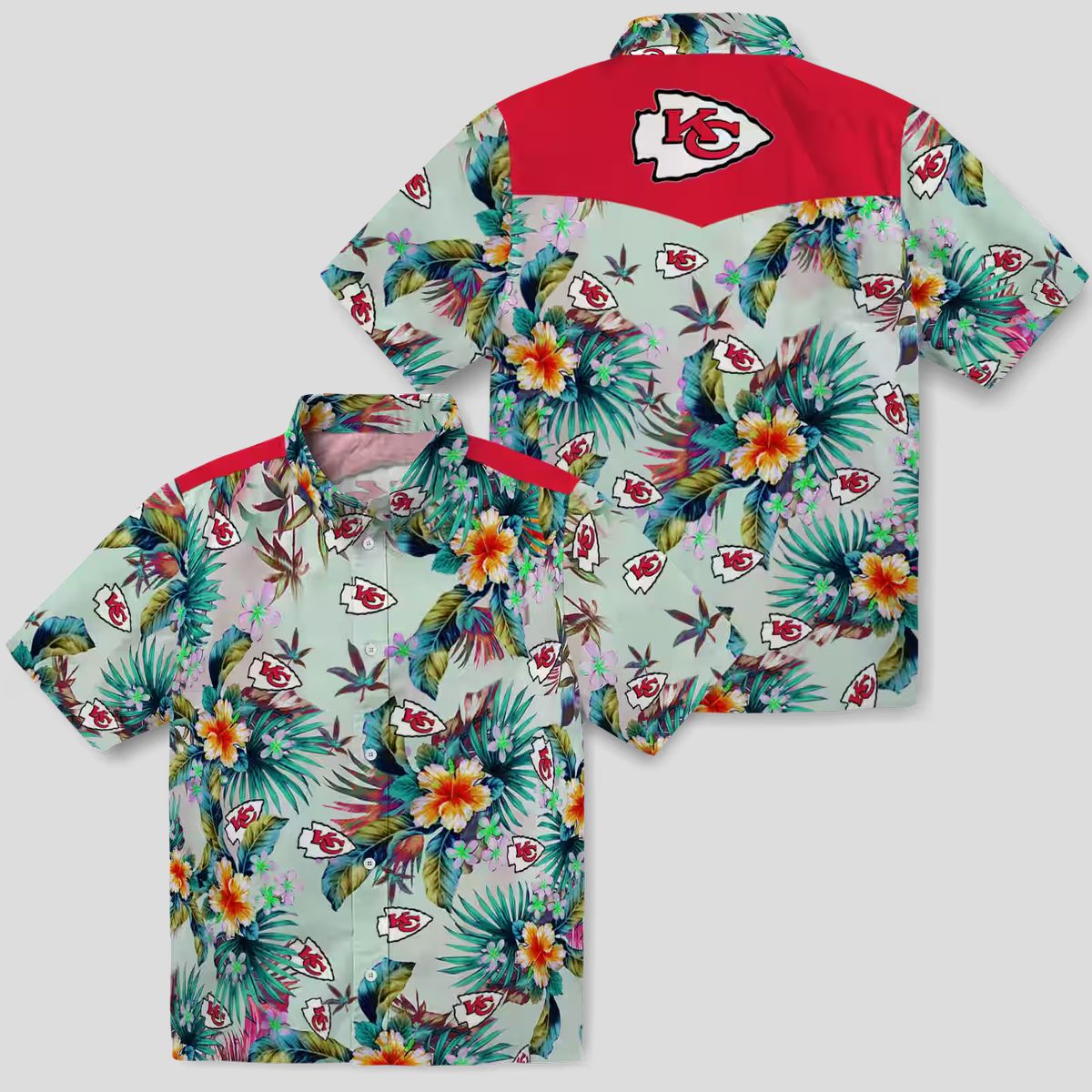 Best Limited Edition Kansas City Chiefs Hawaiian Shirt - Tropical Foliage Design