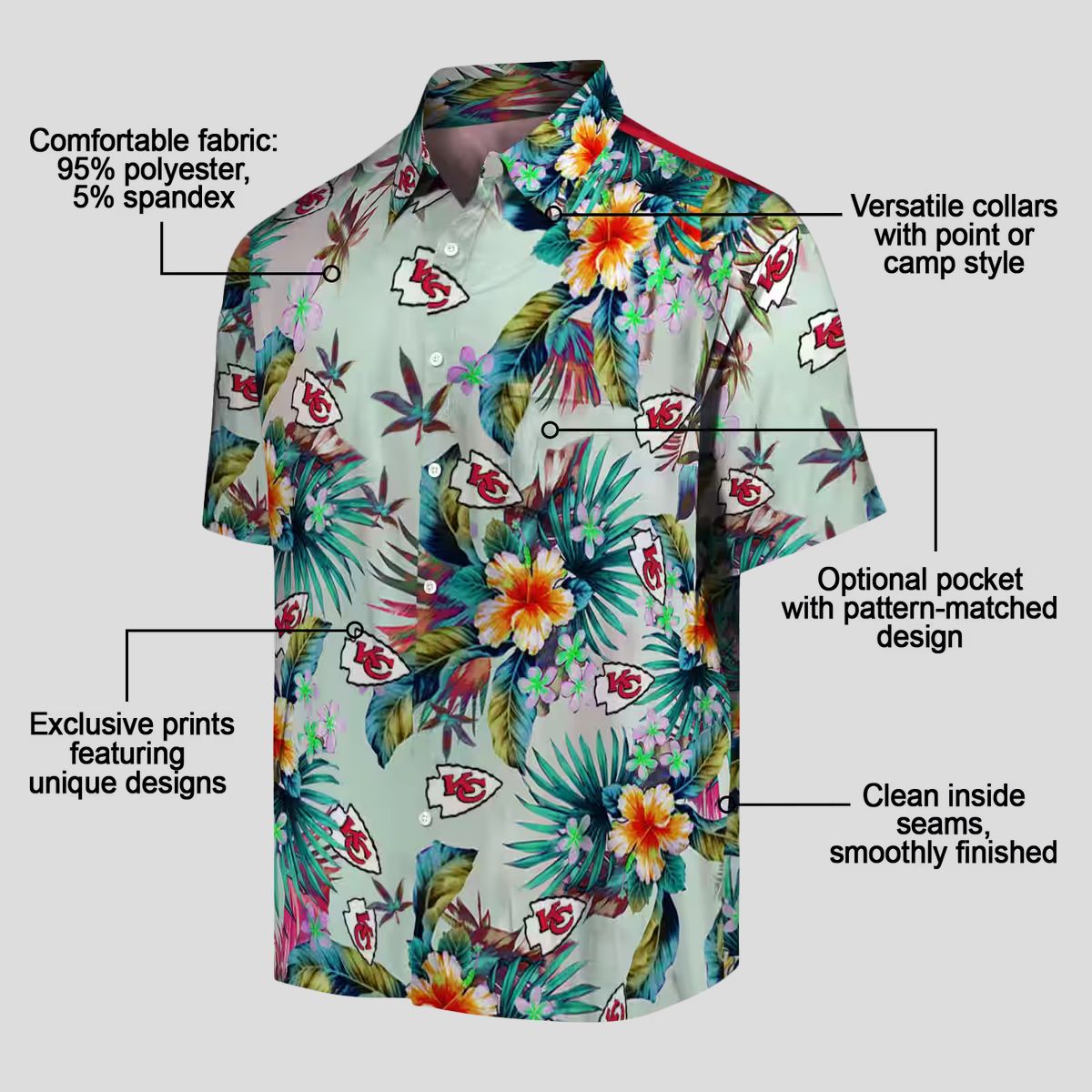 Best Limited Edition Kansas City Chiefs Hawaiian Shirt - Tropical Foliage Design