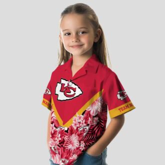 Custom Kansas City Chiefs Floral Hawaiian Shirt, Red Chevron Beach Vacation Outfit