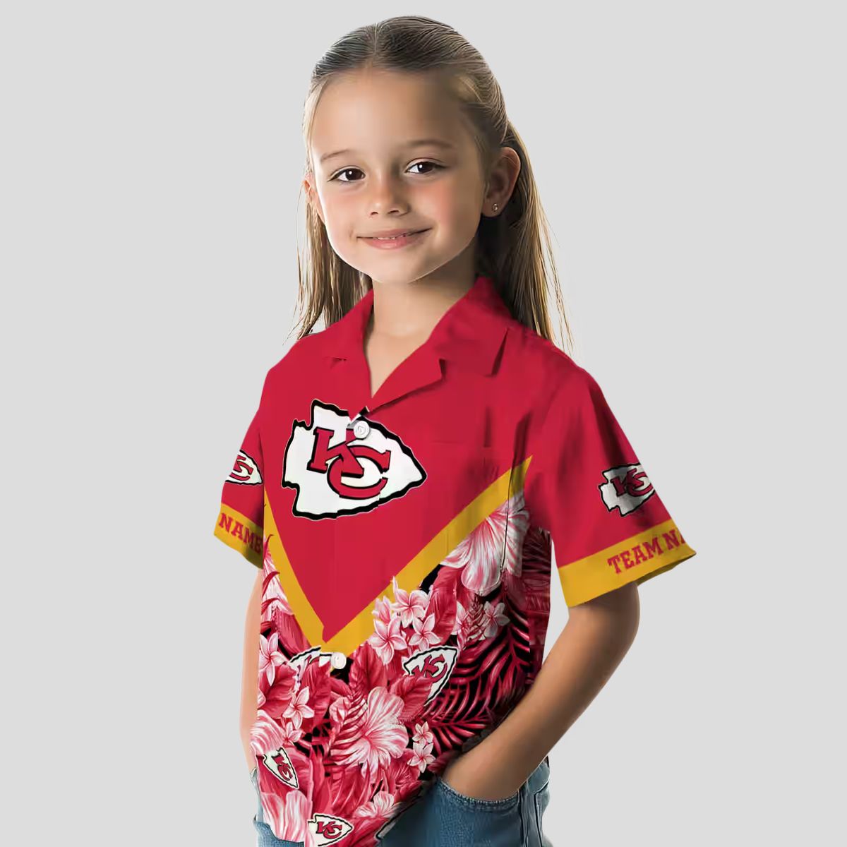 Custom Kansas City Chiefs Floral Hawaiian Shirt, Red Chevron Beach Vacation Outfit