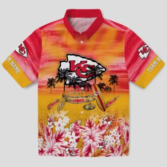 Custom Kansas City Chiefs Red Hawaiian Shirt, Tropical Canoe NFL Fan Gifts
