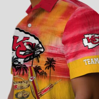 Custom Kansas City Chiefs Red Hawaiian Shirt, Tropical Canoe NFL Fan Gifts