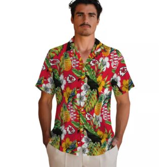 Kansas City Chiefs Aloha Hawaiian Shirt, Custom Tropical Red Green Toucan Shirt