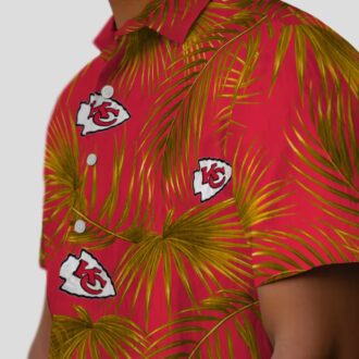 Kansas City Chiefs Aloha Shirt, Tropical Red Palms Hawaiian Beachwear for Men & Women