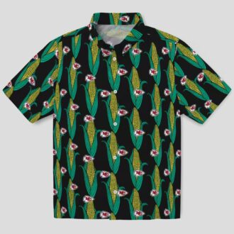 Kansas City Chiefs Corn Motifs Hawaiian Shirt, Black Green Summer Outfit