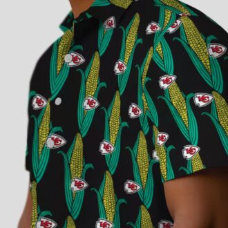 Kansas City Chiefs Corn Motifs Hawaiian Shirt, Black Green Summer Outfit
