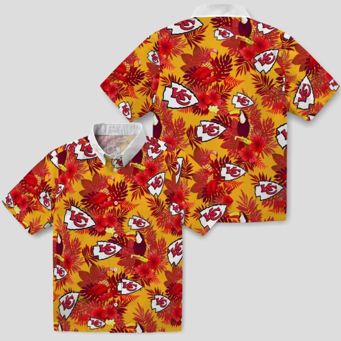 Kansas City Chiefs Floral Hawaiian Shirt, Red Tropical Toucan Game Day Outfit