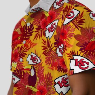 Kansas City Chiefs Floral Hawaiian Shirt, Red Tropical Toucan Game Day Outfit
