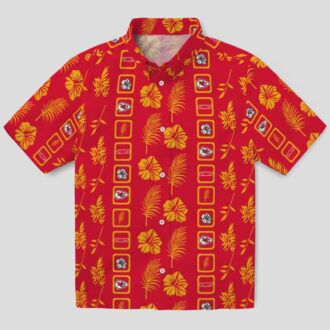 Kansas City Chiefs Floral Red Hawaiian Shirt, Tropical Football Fan Gift