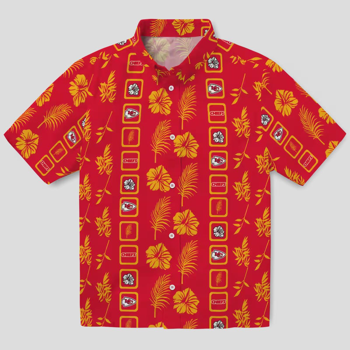 Kansas City Chiefs Floral Red Hawaiian Shirt, Tropical Football Fan Gift