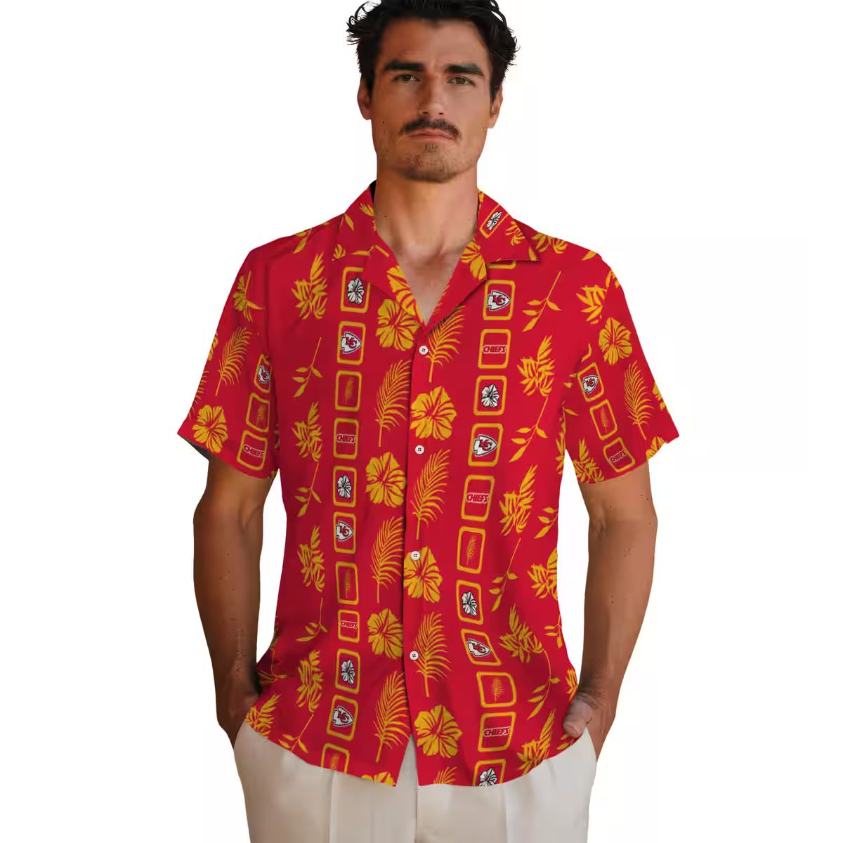 Kansas City Chiefs Floral Red Hawaiian Shirt, Tropical Football Fan Gift