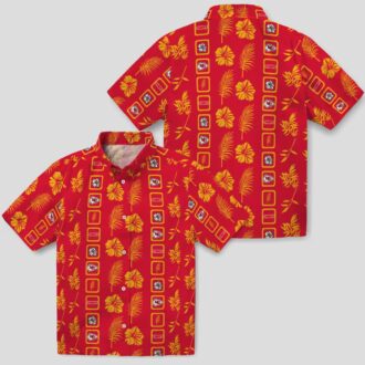 Kansas City Chiefs Floral Red Hawaiian Shirt, Tropical Football Fan Gift
