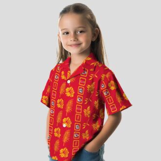 Kansas City Chiefs Floral Red Hawaiian Shirt, Tropical Football Fan Gift