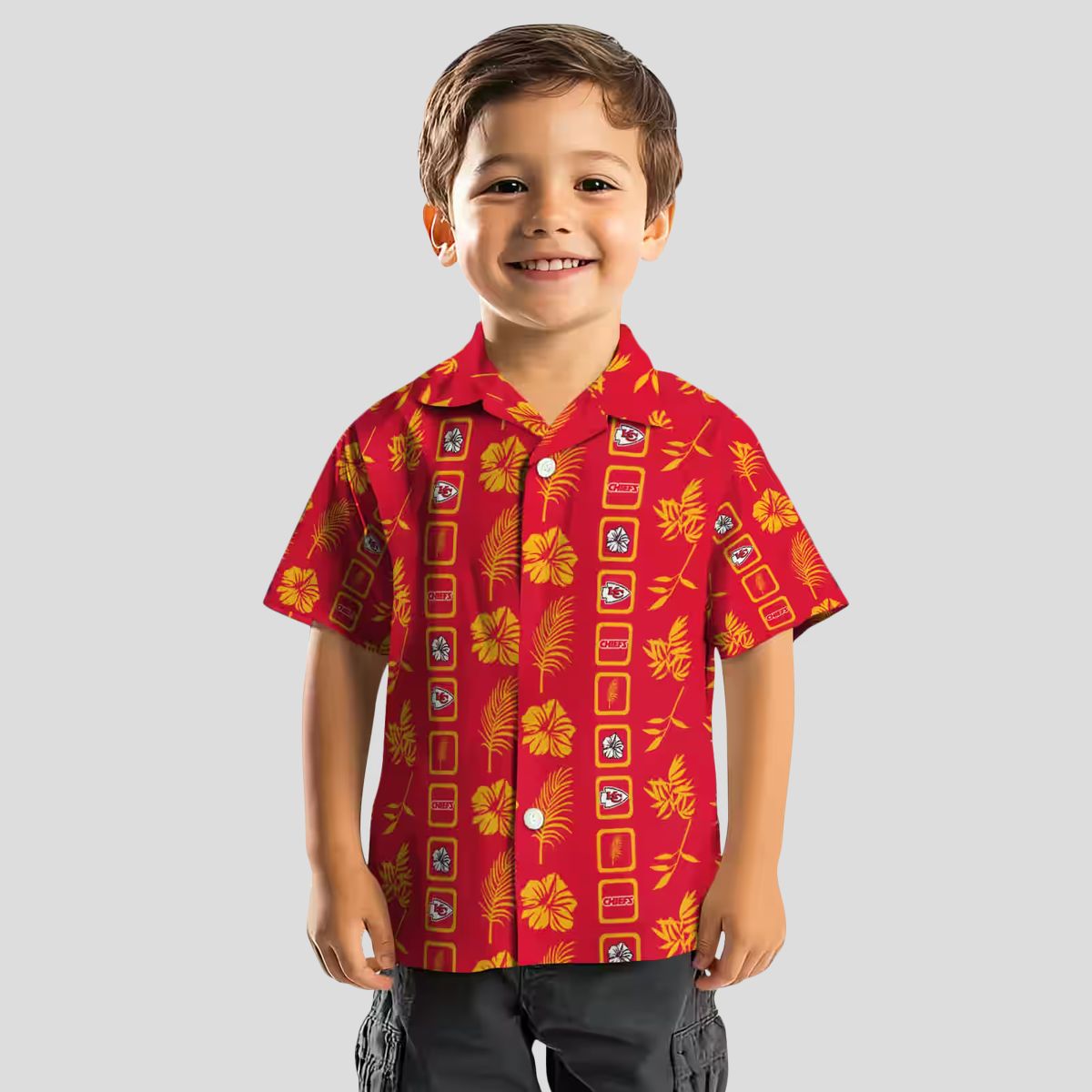 Kansas City Chiefs Floral Red Hawaiian Shirt, Tropical Football Fan Gift