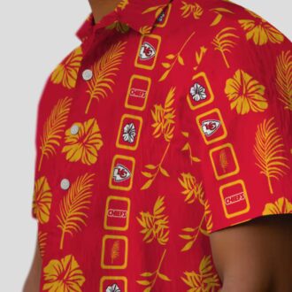 Kansas City Chiefs Floral Red Hawaiian Shirt, Tropical Football Fan Gift