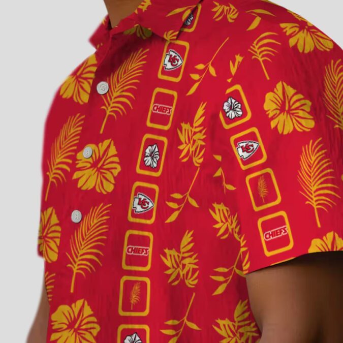 Kansas City Chiefs Floral Red Hawaiian Shirt, Tropical Football Fan Gift