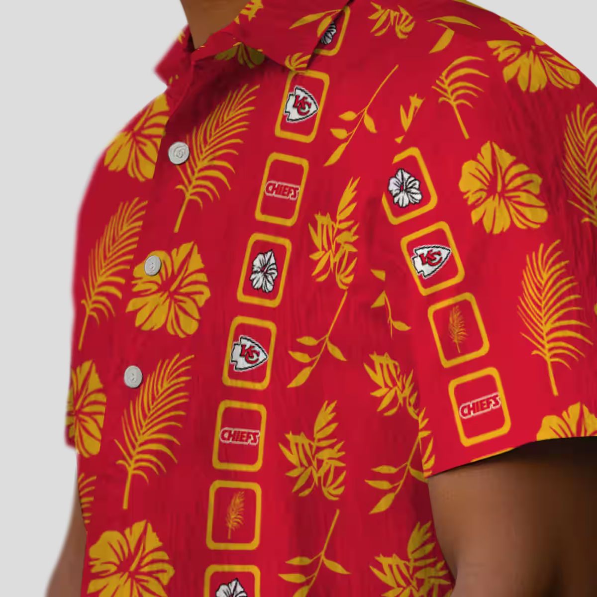 Kansas City Chiefs Floral Red Hawaiian Shirt, Tropical Football Fan Gift