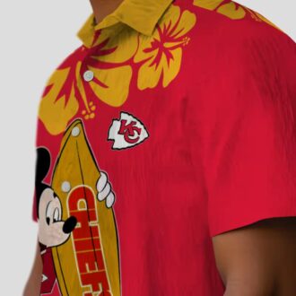 Kansas City Chiefs Hawaiian Shirt – Surfing Mickey Red Aloha Football Fan Apparel
