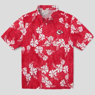 Kansas City Chiefs Hawaiian Shirt, Red Hibiscus Clusters Football Fan Apparel