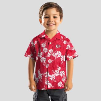 Kansas City Chiefs Hawaiian Shirt, Red Hibiscus Clusters Football Fan Apparel