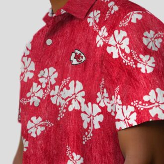 Kansas City Chiefs Hawaiian Shirt, Red Hibiscus Clusters Football Fan Apparel