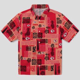 Kansas City Chiefs Hawaiian Shirt, Red Tribal Football Party Outfit