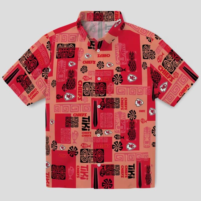 Kansas City Chiefs Hawaiian Shirt, Red Tribal Football Party Outfit