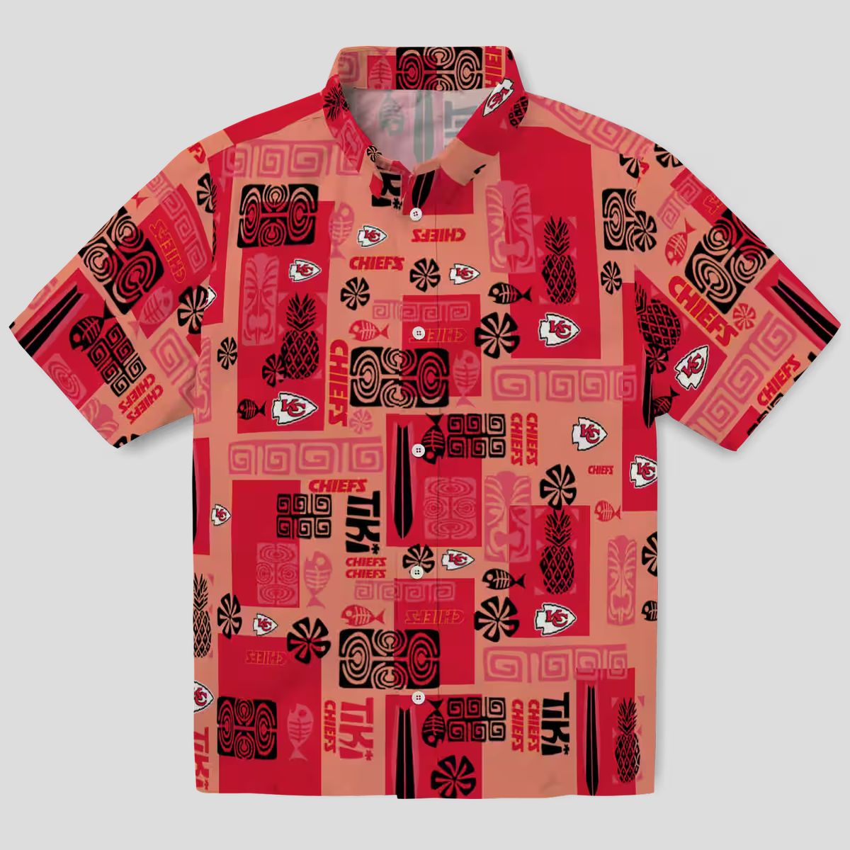 Kansas City Chiefs Hawaiian Shirt, Red Tribal Football Party Outfit