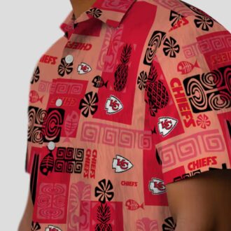 Kansas City Chiefs Hawaiian Shirt, Red Tribal Football Party Outfit